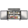 Orikool 48 In Commercial Refrigerators Sandwich&Salad Prep Table With A Butcher Block Cutting Board, Protection Lid, Cold Storage, Etl Certified Silver Stainless Steel