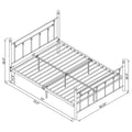 Matte White Slatted Full Platform Bed Box Spring Not Required Full White Metal Bedroom Transitional Bed Frame Metal