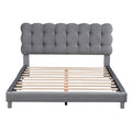 Full Size Upholstered Platform Bed With Soft Headboard,Gray Gray Upholstered
