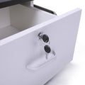 Wall Mounted Barber Station, Beauty Table With Locking Drawer, Beauty Spa Salon Styling Equipment, Black And White Black White Particle Board