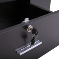 Classic Wall Mounted Styling Station With Drawer And Tool Holes, Vanity Table, Dressing Table, Equipment For Barber Beauty Spa Salon Shops, Black Black Particle Board