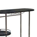 Black Nickel And Black Oak Bar Unit With Stemware Rack Black Dining Room Contemporary,Modern Metal