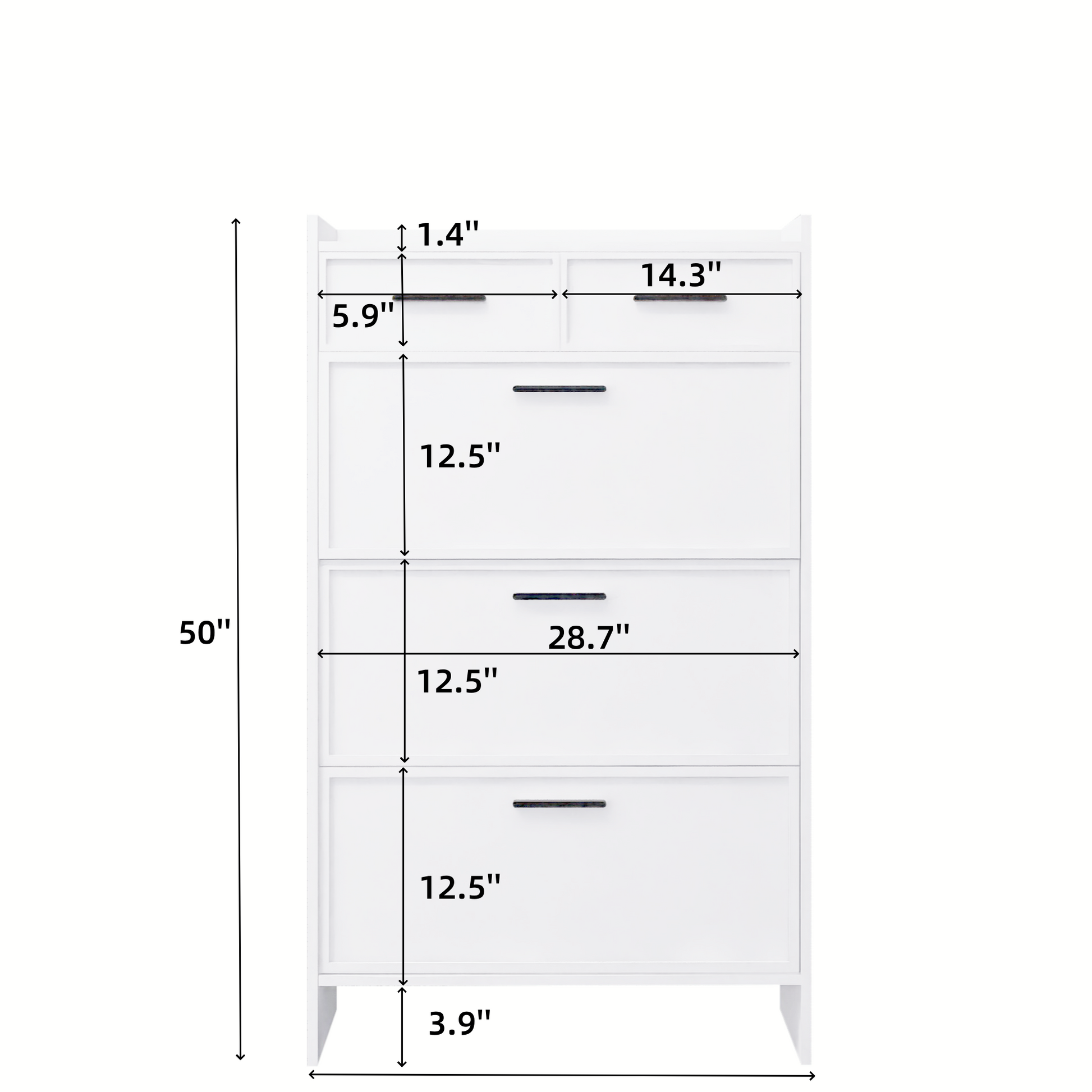 Pvc Surface Shaker Shape Door Shoe Rack 3 Doors Shoe Cabinet With 2 Drawers With Open Space For Shoes Standard 1 2 Drawers Matte White Primary Living Space Drawers Included Modern Mdf