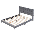 Full Size Upholstered Platform Bed With Soft Headboard,Gray Gray Upholstered