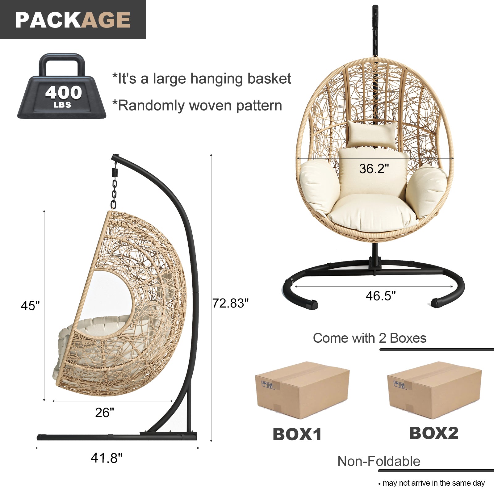 Comming Outdoor Indoor Pe Wicker Swing Egg Chair Natural Color Yes Natural Rust Resistant Frame Fade Resistant Cushion Foam Wicker
