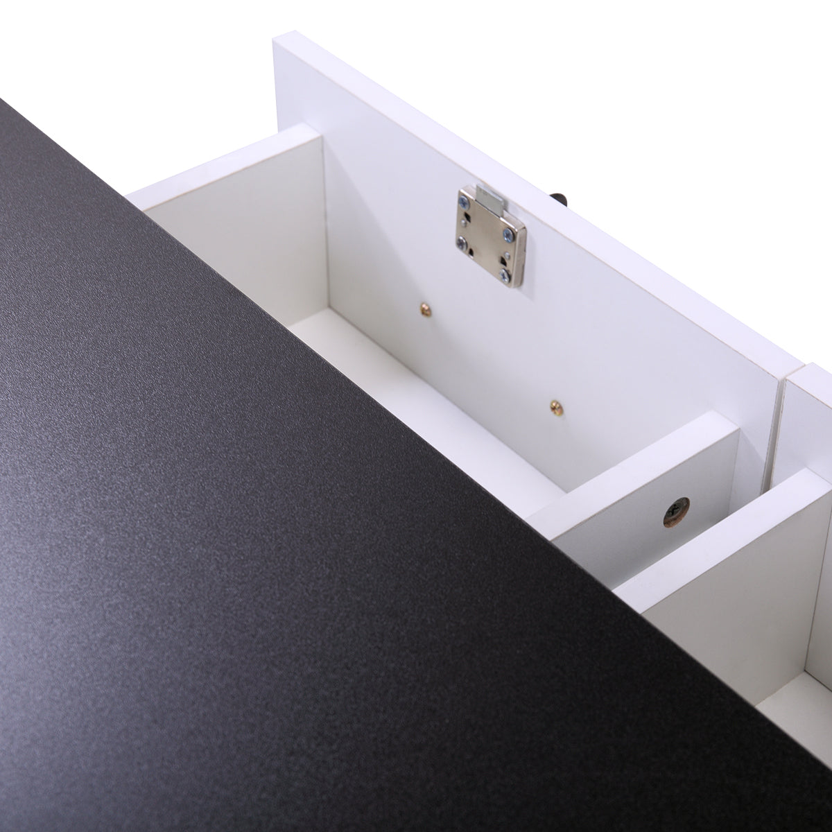 Wall Mounted Barber Station, Beauty Table With Locking Drawer, Beauty Spa Salon Styling Equipment, Black And White Black White Particle Board