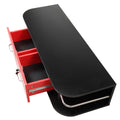 Wall Mounted Barber Station, Beauty Table With Locking Drawer, Beauty Spa Salon Styling Equipment, Black And Red Black Red Particle Board