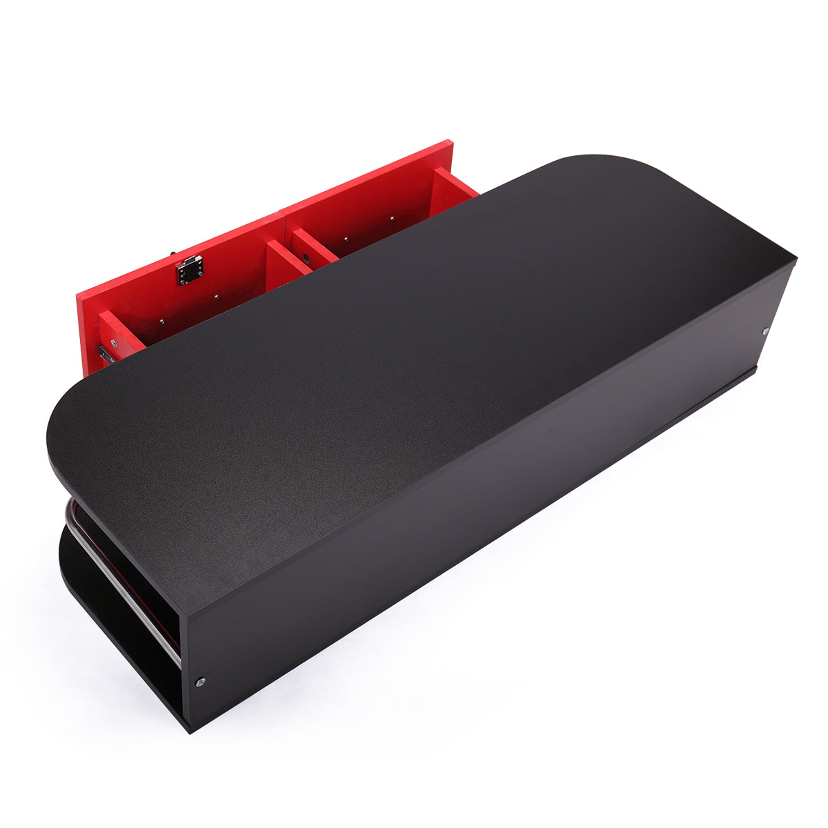 Wall Mounted Barber Station, Beauty Table With Locking Drawer, Beauty Spa Salon Styling Equipment, Black And Red Black Red Particle Board
