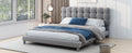 Full Size Upholstered Platform Bed With Soft Headboard,Gray Gray Upholstered