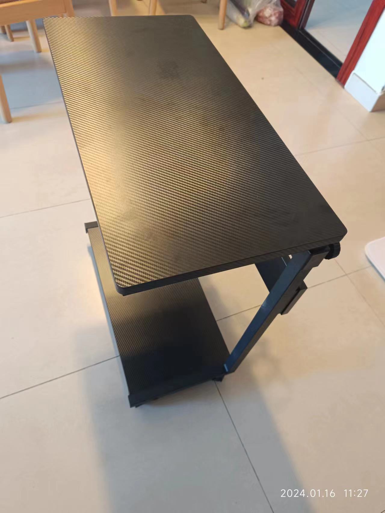 Height Adjustable Computer Tower Stand, 2 Tier Atx Case Cpu Holder Cart Under Desk Mobile Pc Laptop Home Office Gaming Accessories W Rolling Wheels Black Mdf Steel