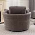 Oversize Round Swivel Chair Cozy Club 360 Degrees Swivel Sofa With 3 Pillows Chenille Fabric For Living Room Lounge Hotel 40.2D X 42.1W X 34.3H Inch Gray Mdf Steel