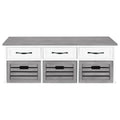 White And Weathered Grey 3 Drawer Storage Grey Gray Primary Living Space Traditional Poplar Drawer Wood