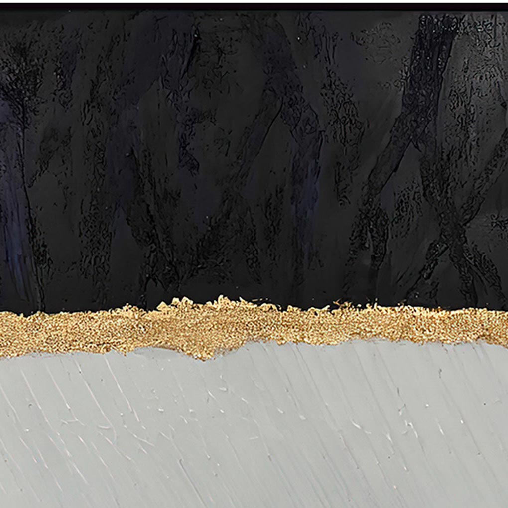 Home Hand Painted "Roots Of Midas" Oil Painting 32"H X 32"W Grey Black Canvas