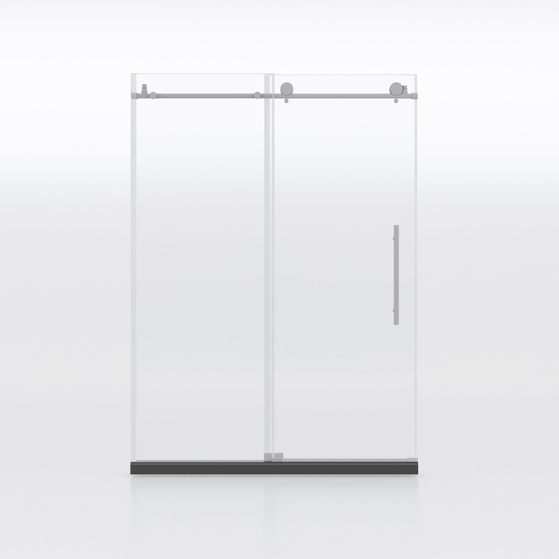 Frameless Shower Doors 60" Width X 76"Height With 3 8" 10Mm Clear Tempered Glass, Brushed Nicel Finish Brushed Nickel Bathroom American Design Stainless Steel Tempered Glass