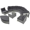 Patio Furniture Set Outdoor Furniture Daybed Rattan Sectional Furniture Set Patio Seating Group With Cushions And Center Table For Patio, Lawn, Backyard, Pool, Grey Yes Grey Water Resistant Frame Water Resistant Cushion Garden & Outdoor Sectional Seating