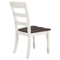 Dark Cocoa And White Ladder Back Side Chair Set Of 2 White Dining Room Farmhouse,Rustic Ladder Back Wood