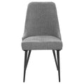 Grey And Gunmetal Side Chair Set Of 2 Solid Grey Dining Room Mid Century Modern Side Chair Solid Back Foam Upholstered