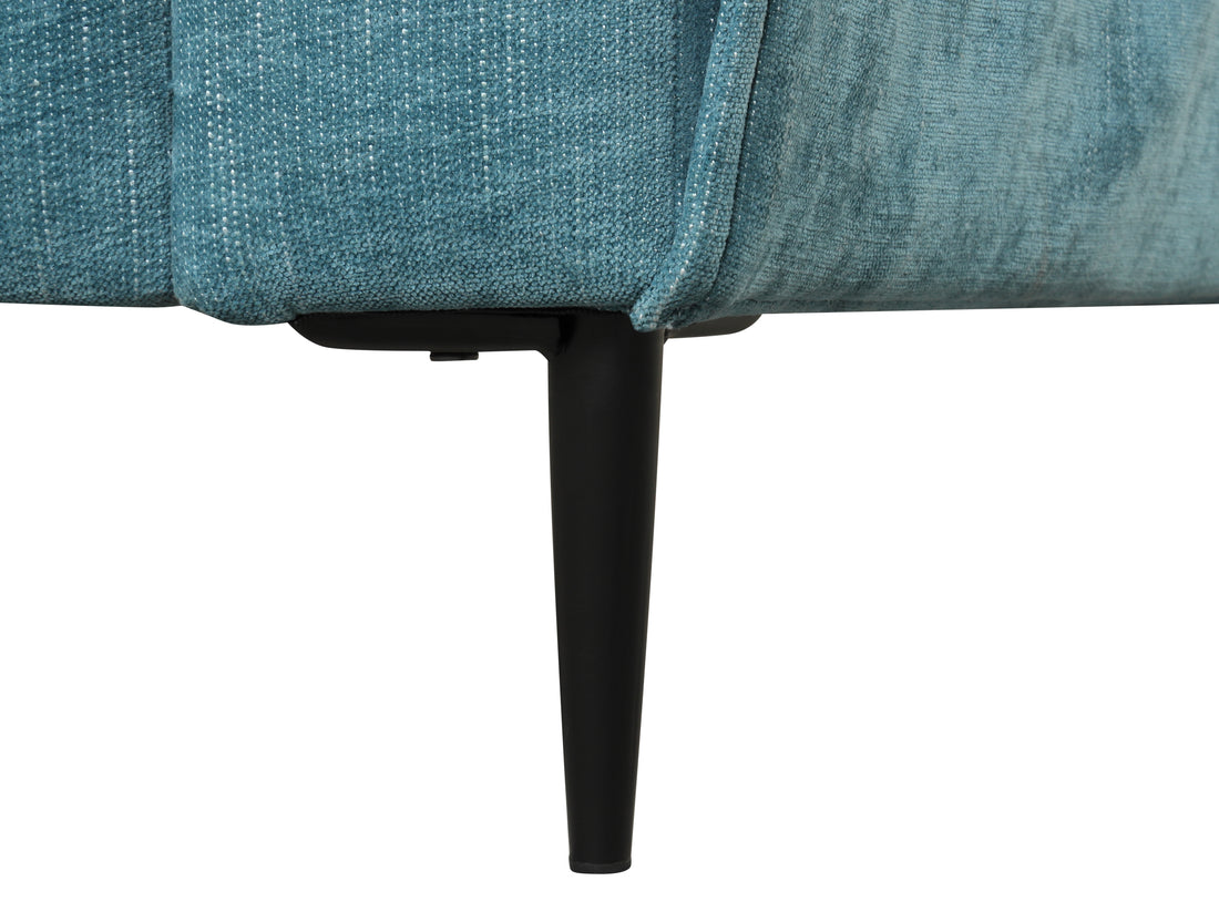Valentina 62" Blue Chenille Loveseat With Metal Legs And Throw Pillows Blue Chenille
