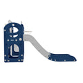 Kids Slide Playset Structure 9 In 1, Freestanding Space Set With Slide, Arch Tunnel, Ring Toss, Drawing Whiteboardl And Basketball Hoop For Toddlers, Kids Climbers Playground Blue Grey Hdpe Indoor & Outdoor Use