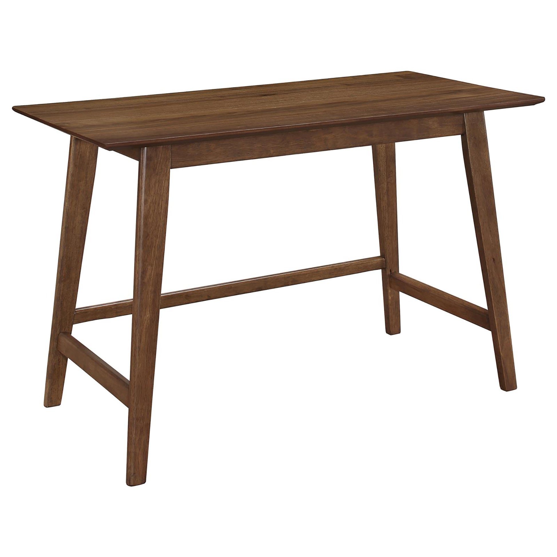 Walnut 2 Piece Writing Desk Set Brown Desk And Chair Set Office Mid Century Modern Rubberwood Rectangular Desk Wood