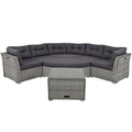 Patio Furniture Set Outdoor Furniture Daybed Rattan Sectional Furniture Set Patio Seating Group With Cushions And Center Table For Patio, Lawn, Backyard, Pool, Grey Yes Grey Water Resistant Frame Water Resistant Cushion Garden & Outdoor Sectional Seating