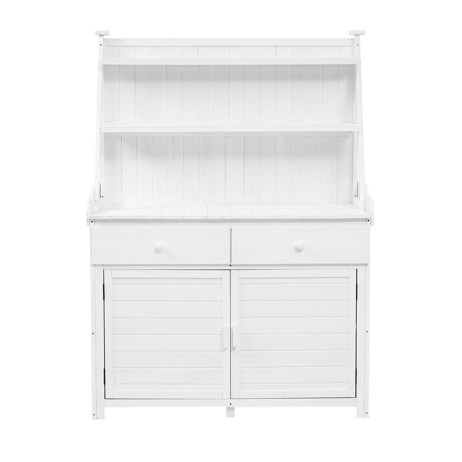 65Inch Garden Potting Bench Table, Fir Wood Workstation With Storage Shelf, Drawer And Cabinet, White White Water Resistant Frame Garden & Outdoor Rustic Wood