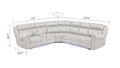 Modern Style Recliner Sectional Sofa Made With Wood In Ice Beige Faux Leather Wood Primary Living Space Soft Tight Back Modern L Shaped Leather Leather 7 Seat