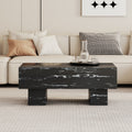 The Black Coffee Table Has Patterns. Modern Rectangular Table, Suitable For Living Rooms And Apartments. 43.3