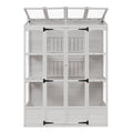 78 Inch Wooden Greenhouse Cold Frame With 4 Independent Skylights And 2 Folding Middle Shelves, Walk In Outdoor Greenhouse, White White Seats 2 Garden & Outdoor Casual Wood