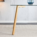 Glass Dining Table Modern Minimalist Rectangle, 4 6, 0.31