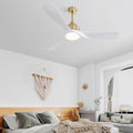 54 Inch Modern Abs 6 Speed Remote Control Dimmable Reversible Dc Motor With Light And Smart App Control Gold Abs