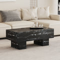 The Black Coffee Table Has Patterns. Modern Rectangular Table, Suitable For Living Rooms And Apartments. 43.3