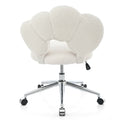 360 Swivel Height Adjustable,Swivel Chair,Teddy Fabric,Home Office Chair White Teddy