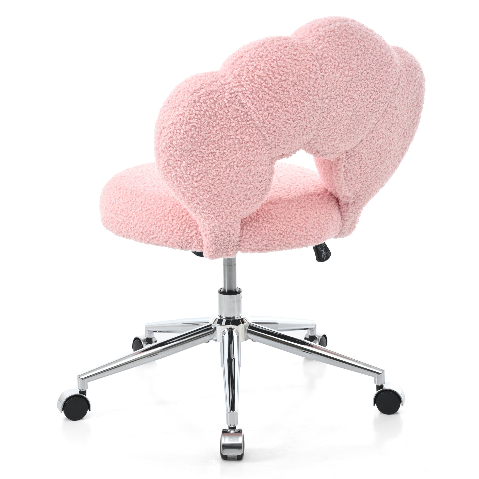 360 Swivel Height Adjustable,Swivel Chair,Teddy Fabric,Home Office Chair Pink Teddy
