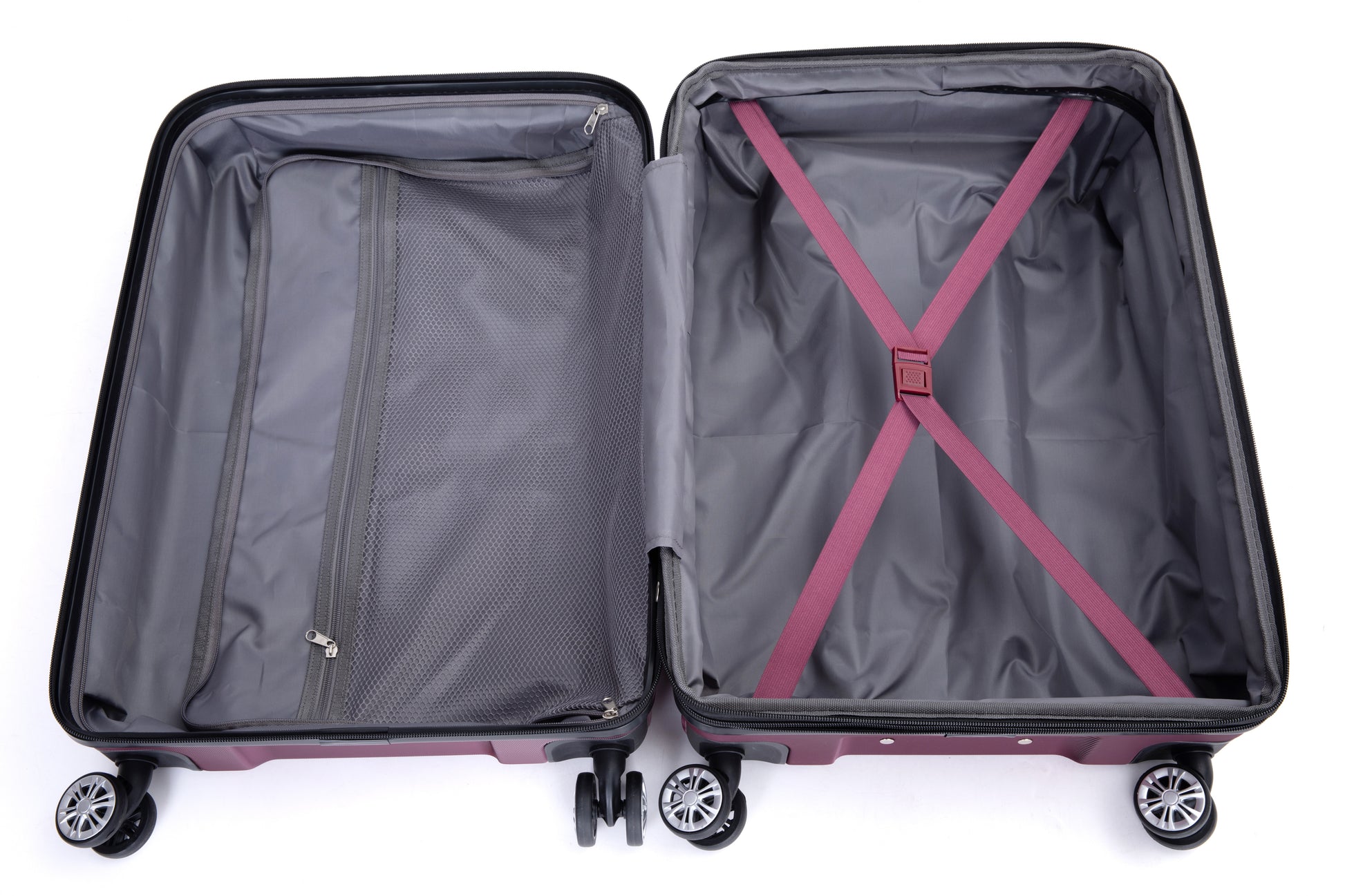 Luggage Set Of 5 Pieces, Expandable Hard Pc Luggage Set With Tsa Lock For Rotating Wheels, Lightweight Rolling Luggage For Men And Women,Wine Red. Wine Red Pc