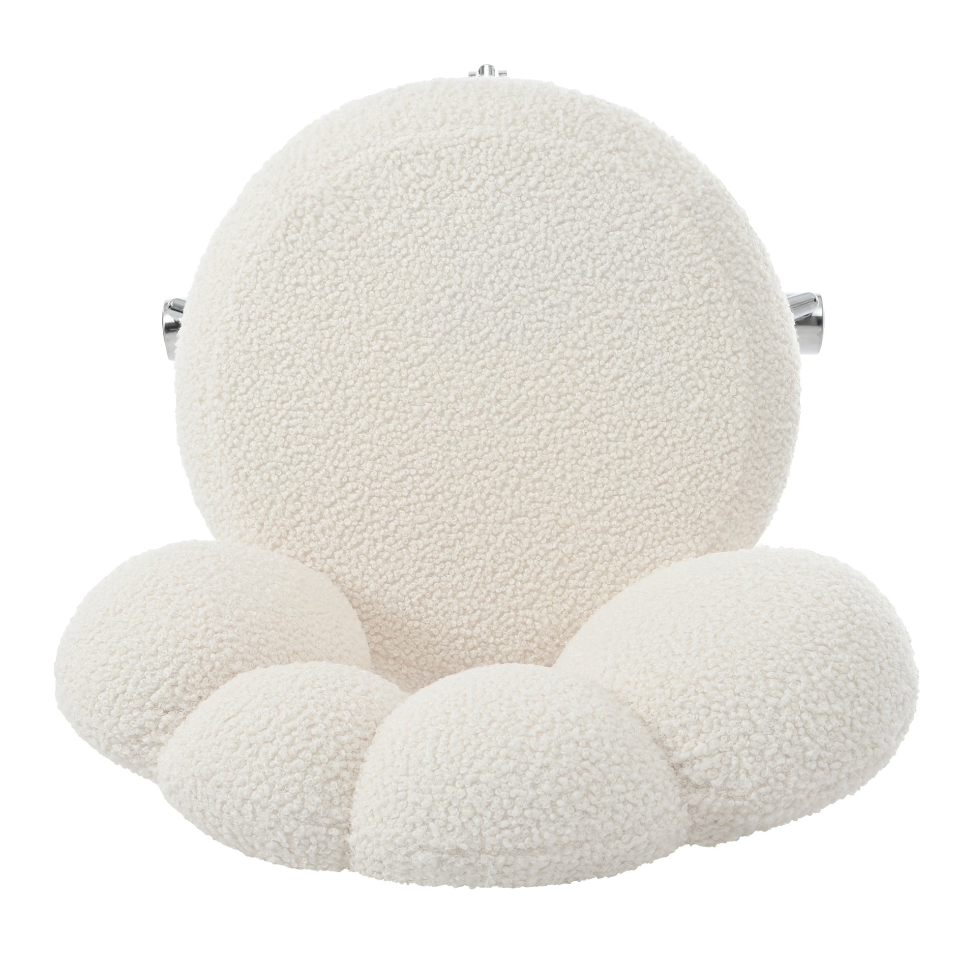 360 Swivel Height Adjustable,Swivel Chair,Teddy Fabric,Home Office Chair White Teddy