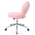 360 Swivel Height Adjustable,Swivel Chair,Teddy Fabric,Home Office Chair Pink Teddy