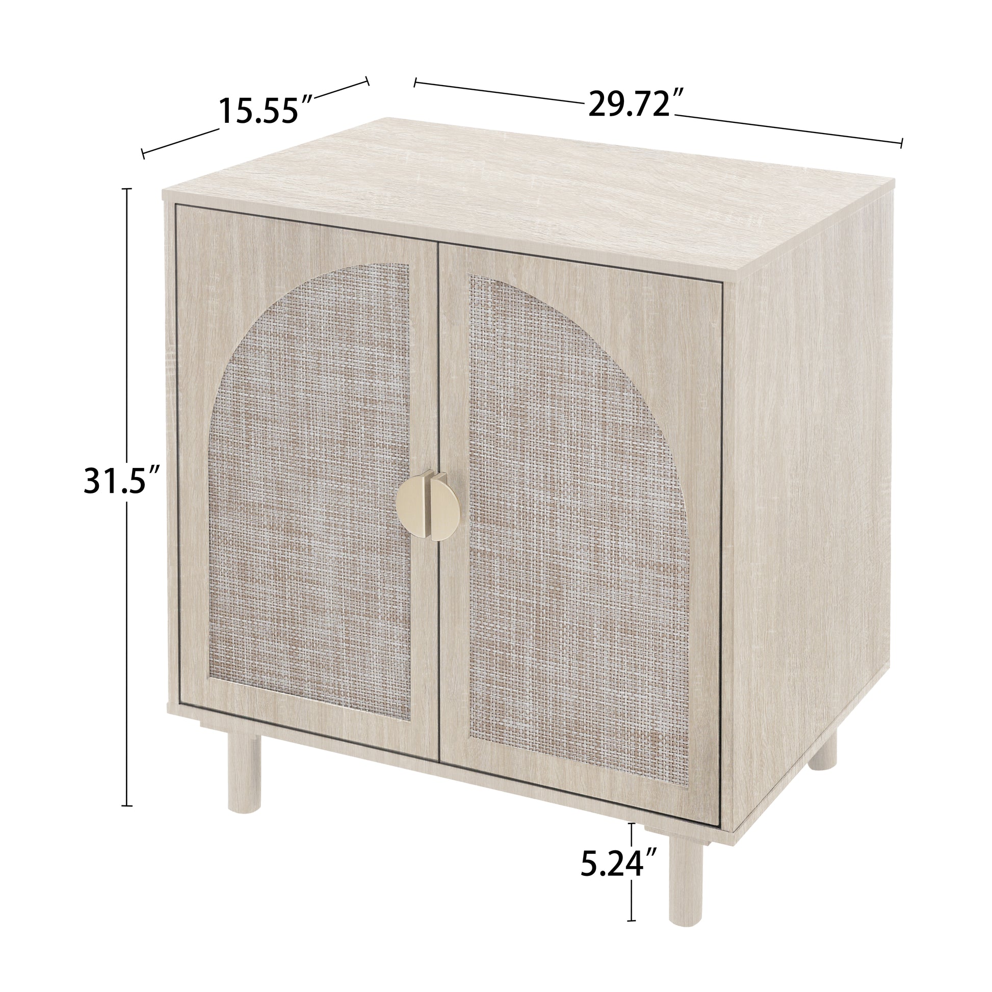 2 Door Cabinet, Suitable For Bedroom, Living Room, Study Natural Mdf