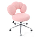 360 Swivel Height Adjustable,Swivel Chair,Teddy Fabric,Home Office Chair Pink Teddy