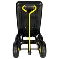Garden Dump Cart With Steel Frame Outdoor Wagon With 10 Inch Pneumatic Tires, 55L Capacity, Black Black Iron Plastic