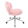 360 Swivel Height Adjustable,Swivel Chair,Teddy Fabric,Home Office Chair Pink Teddy