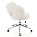 360 Swivel Height Adjustable,Swivel Chair,Teddy Fabric,Home Office Chair White Teddy