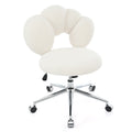 360 Swivel Height Adjustable,Swivel Chair,Teddy Fabric,Home Office Chair White Teddy