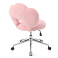 360 Swivel Height Adjustable,Swivel Chair,Teddy Fabric,Home Office Chair Pink Teddy
