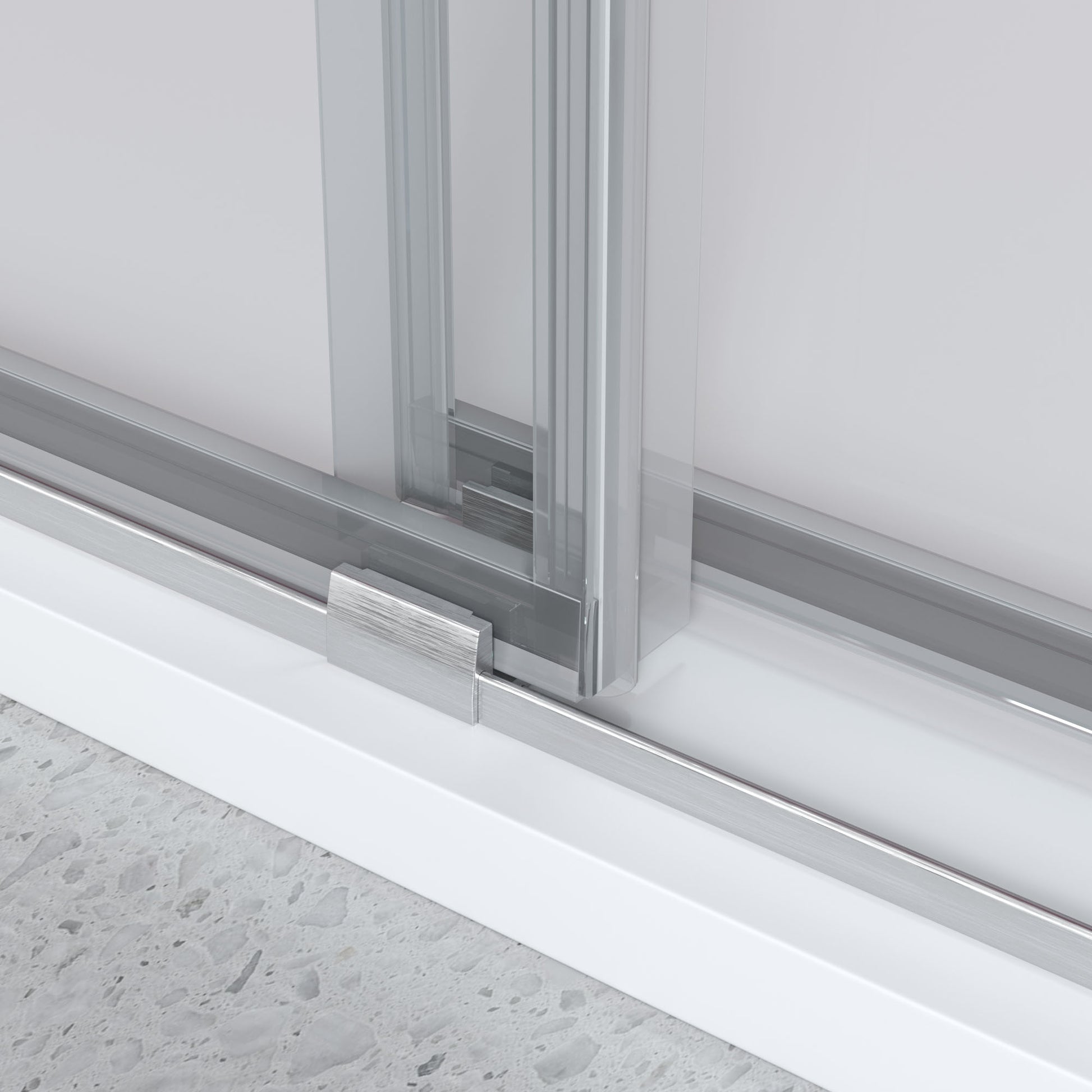 50'' 54'' W X 76'' H Double Sliding Frameless Shower Door With 3 8 Inch 10Mm Clear Glass In Brushed Nickel Brushed Nickel Stainless Steel