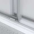 44'' 48'' W X 76'' H Double Sliding Frameless Shower Door With 3 8 Inch 10Mm Clear Glass In Brushed Nickel Brushed Nickel Stainless Steel