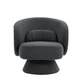 360 Degree Swivel Sherpa Accent Chair Modern Style Barrel Chair With Toss Pillows For Home Office, Living Room, Bedroom, Dark Grey Dark Gray Foam Fabric