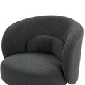 360 Degree Swivel Sherpa Accent Chair Modern Style Barrel Chair With Toss Pillows For Home Office, Living Room, Bedroom, Dark Grey Dark Gray Foam Fabric