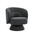 360 Degree Swivel Sherpa Accent Chair Modern Style Barrel Chair With Toss Pillows For Home Office, Living Room, Bedroom, Dark Grey Dark Gray Foam Fabric
