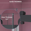 44'' 48'' W X 76'' H Double Sliding Frameless Shower Door With 3 8 Inch 10Mm Clear Glass In Matte Black Matte Black Stainless Steel